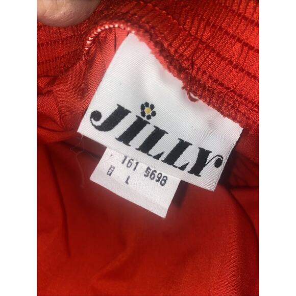 Vintage Jilly 70s Red POLYESTER A Line Skirt Size Large Sailboat Embroidered - Picture 9 of 10